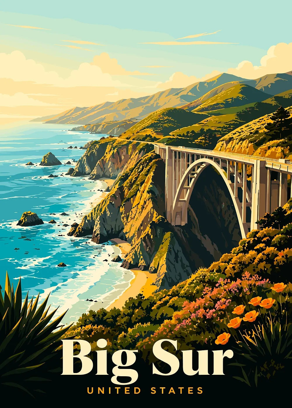 Big Sur, California metal poster artwork